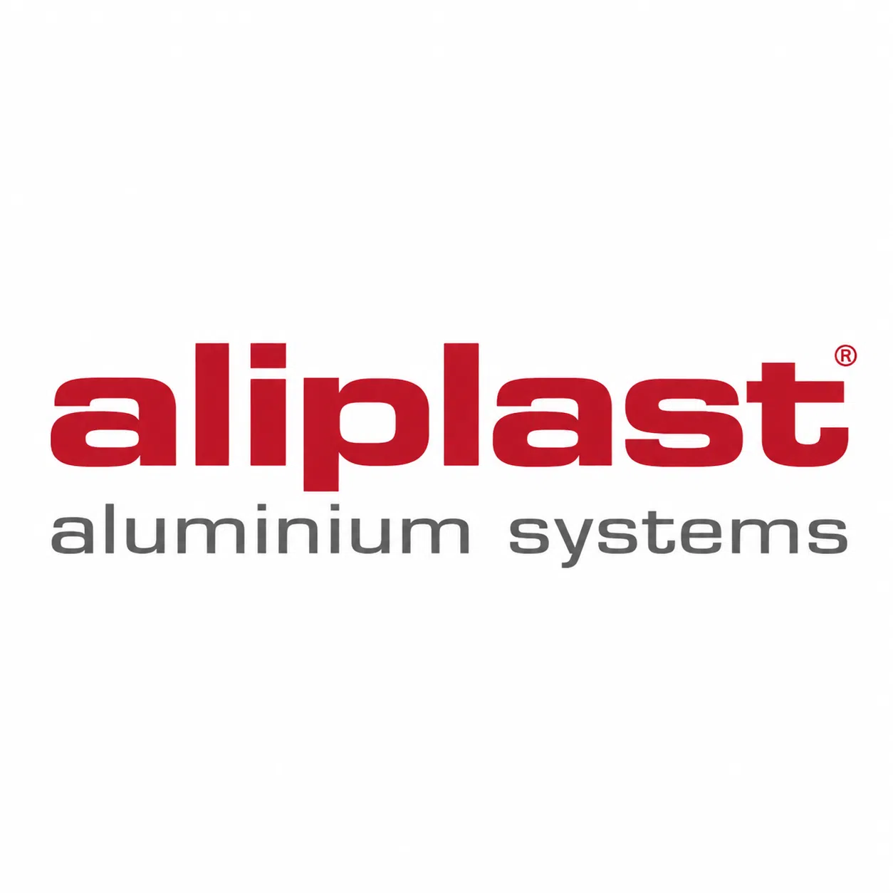 Logo minimaliste Aliplast rouge et gris